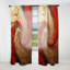 Red Gold Fusion Spiral - Rideau abstrait obscurcissant avec spirales abstraites - 1 panneau-107826243