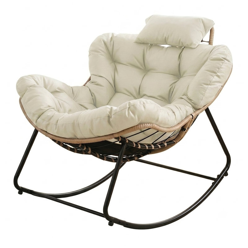 Metal Rocking Chair, Beige