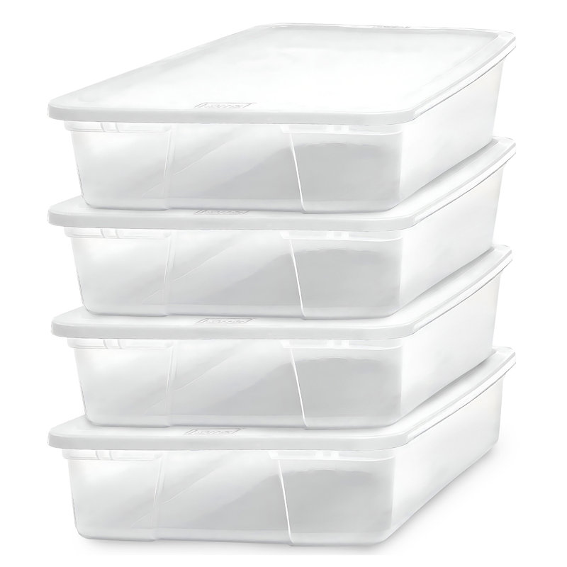 Homz Plastic Storage Tub & Tote, White