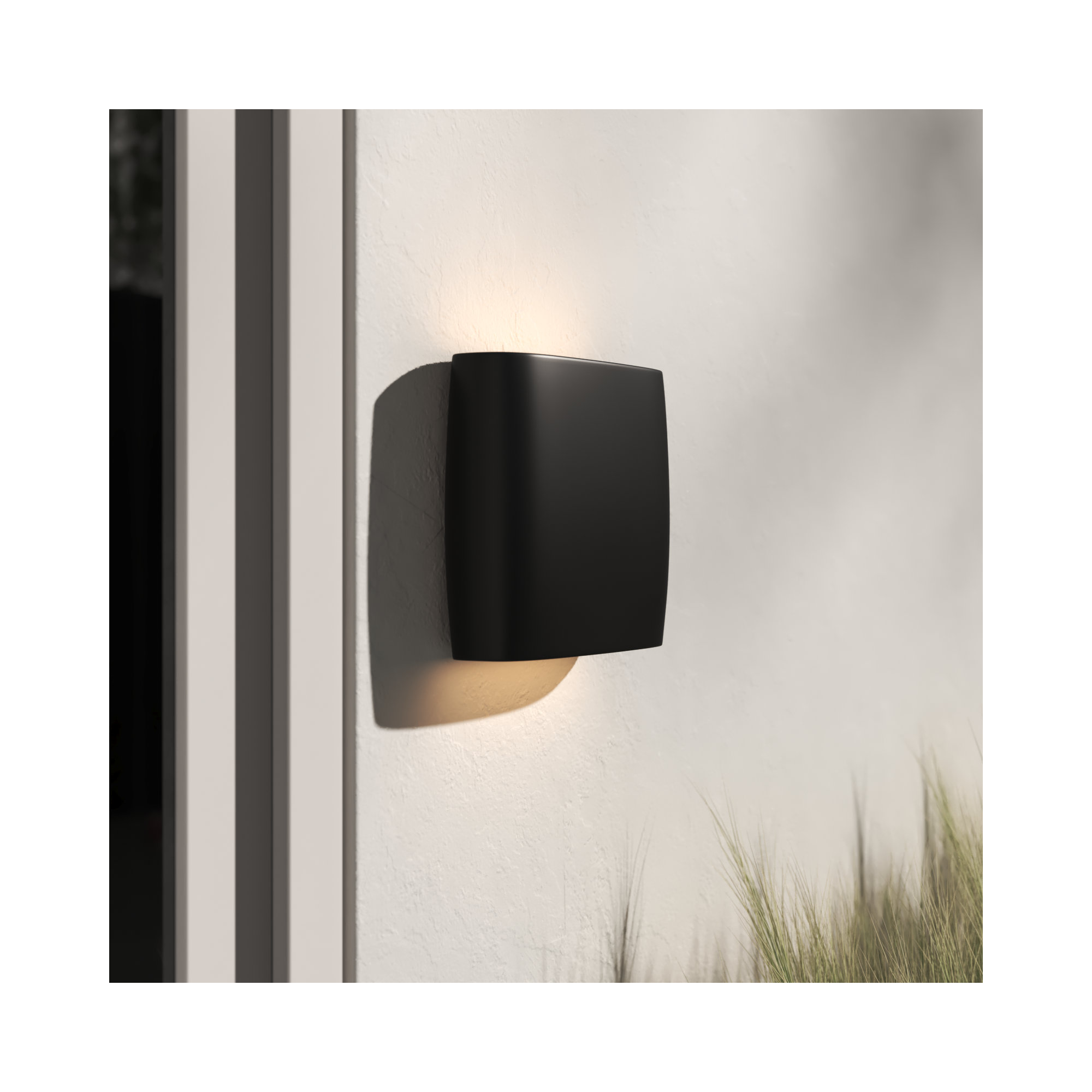 Logan Outdoor Ceramic Wall Light, Carbon Matte Black, LED, 9.75" H x 12" W x 4" D