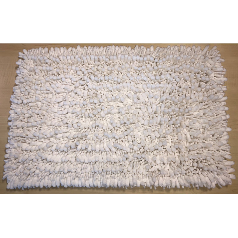 Berat Polyester Blend Non-Slip Bath Rug, Cream
