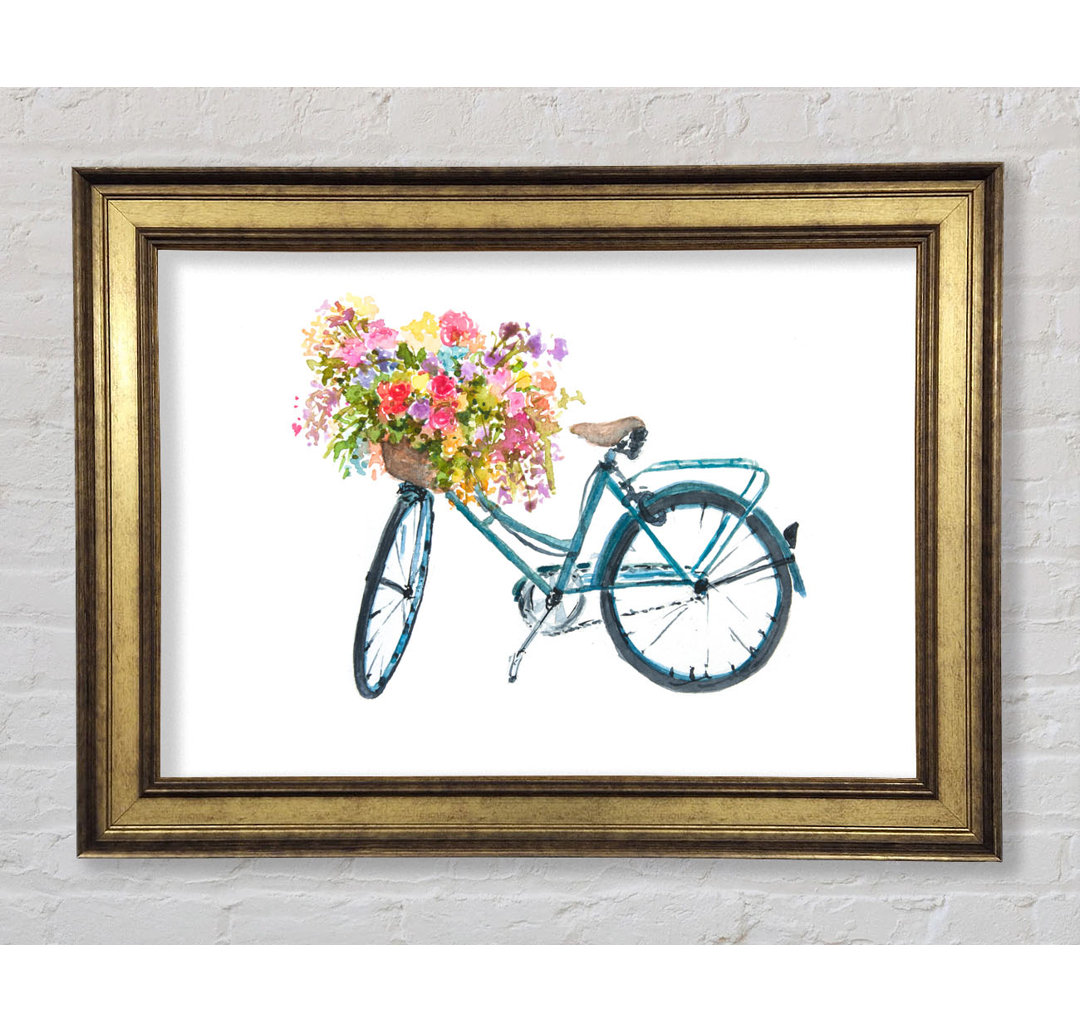 Blumen auf einem Fahrrad - Druck