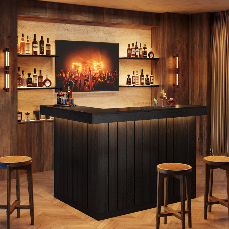 51.1 " L Bar Cabinet, Black