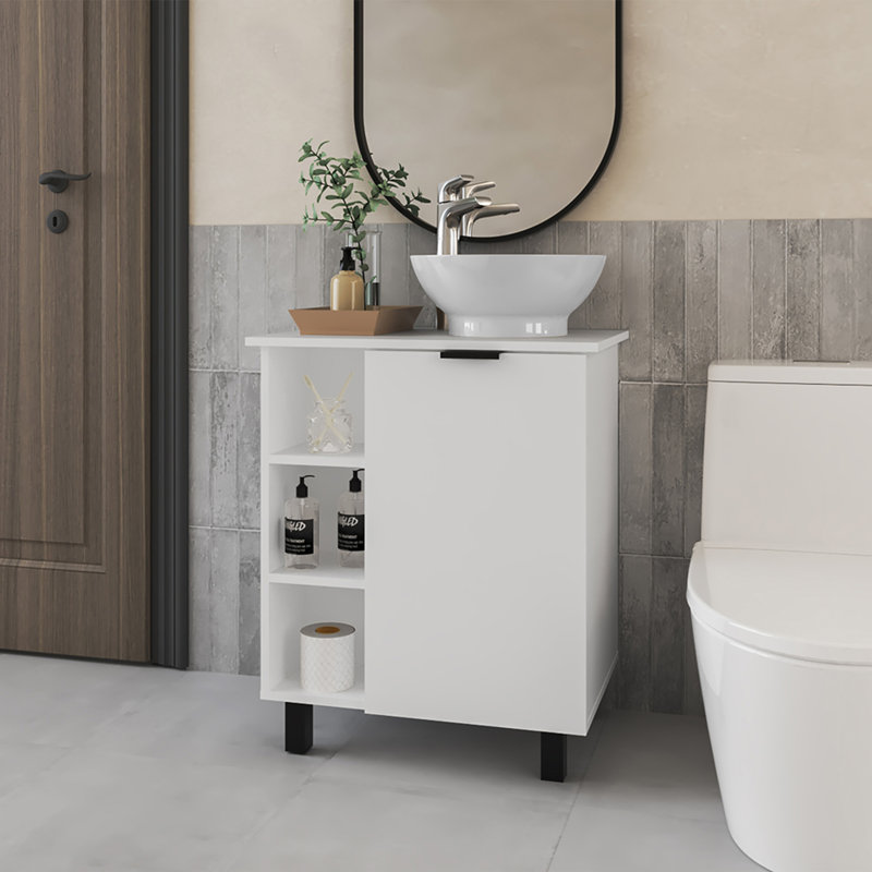 Lavabo pour salle de bain Stites, blanc, Blanc