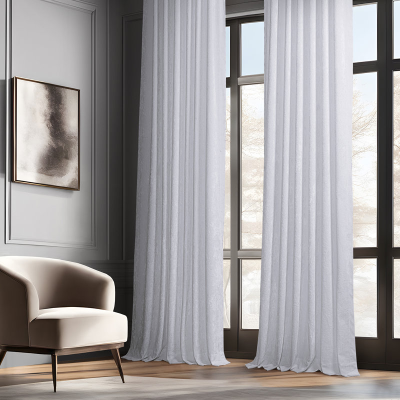 Tondrea Lush Crush Velvet Curtains, Room Darkening Curtain for Bedroom and Living Room (1 Panel), 50" W x 84" L, Pearl White