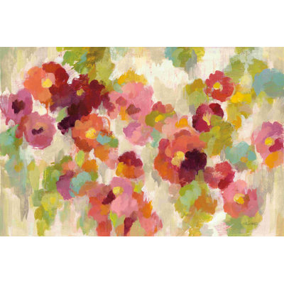 " Coral And Emerald Garden I " Painting Print