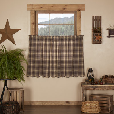 Castlekeep Cotton Plaid Tailored Cafe Curtain