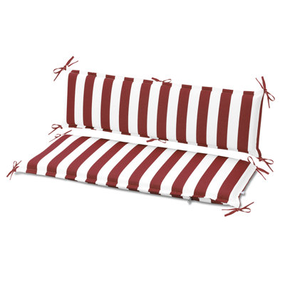 108x45 cm Garden Bench Cushion with Back for 2 Seater