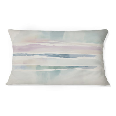 Quietude In Muted Pastel III - Abstract Liquid Ink Printed Throw Pillow