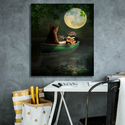  «La chouette et le chat» par John Hovenstine, art mural sur toile, 26 po x 30 po