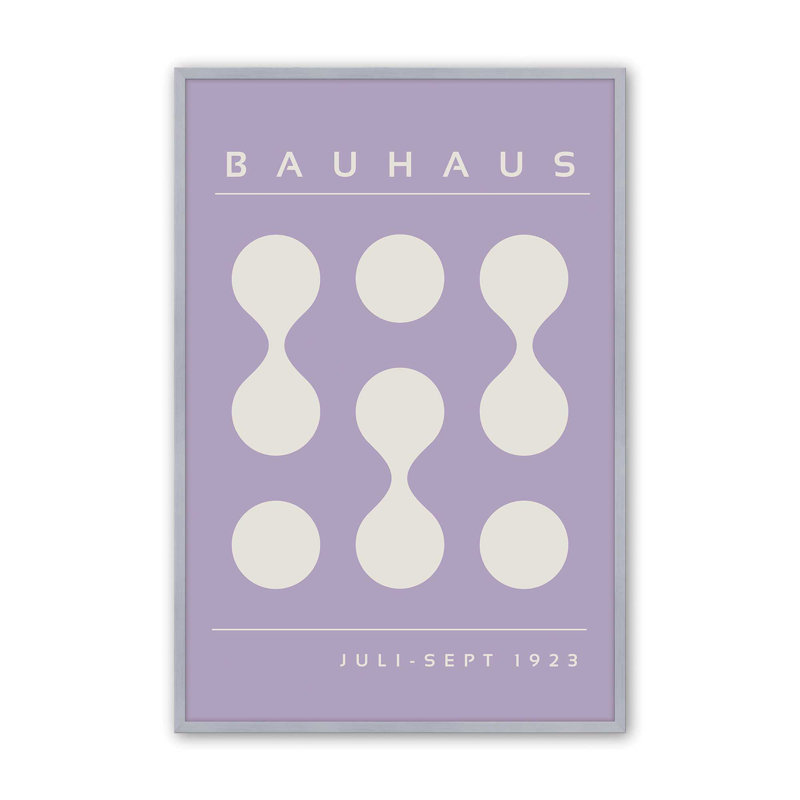 Mauve Bauhaus Flow II, Reproduction encadrée sans passe-partout, Chrome poli, H 25,25 po x l 19,25 po