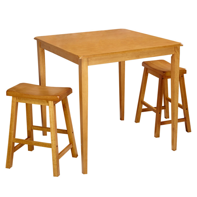 Cliodhna 2 - Person Solid Wood Top Four Leg Dining Set, Oak
