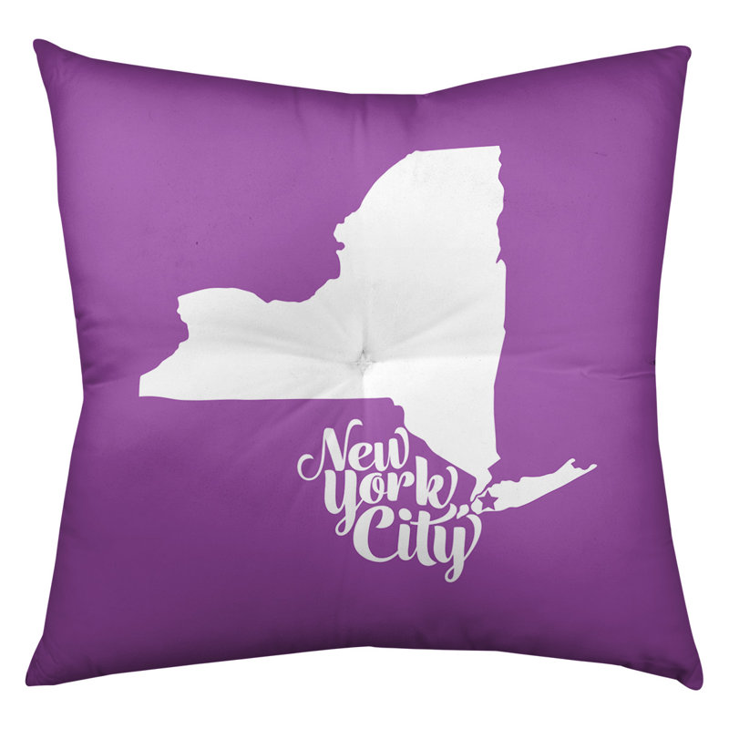 Coussin de plancher touffeté, 26 po x 26 po, Violet, New York