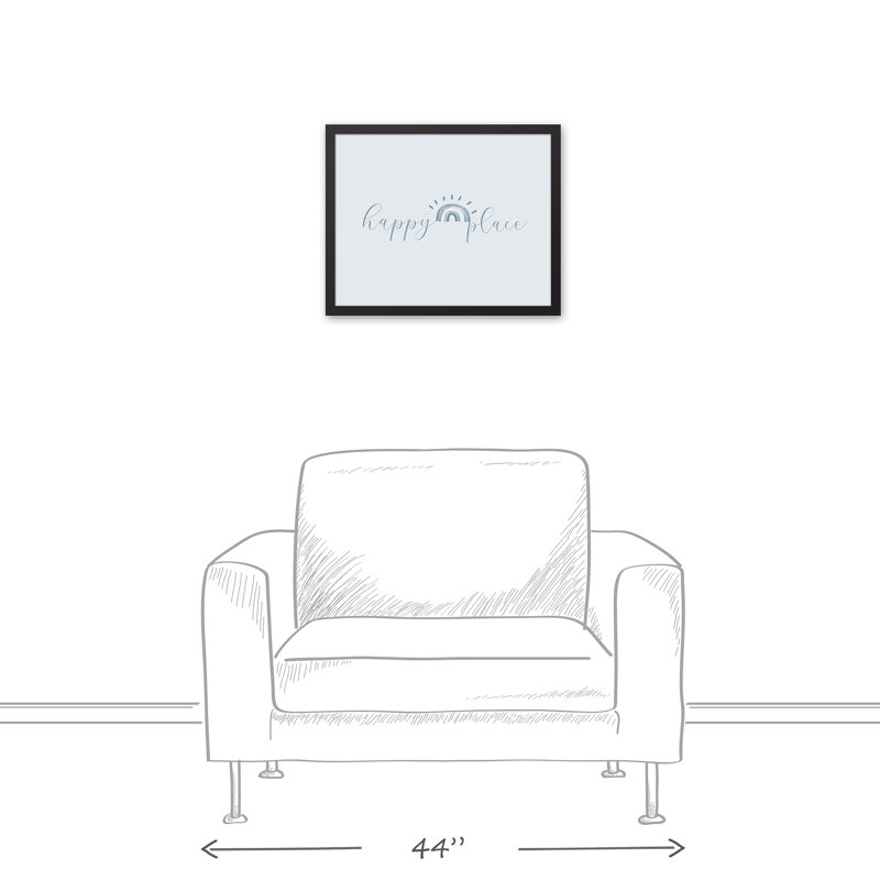 Happy Place, art encadré, H 21,75 po x l 17,75 po x P 1,75 po