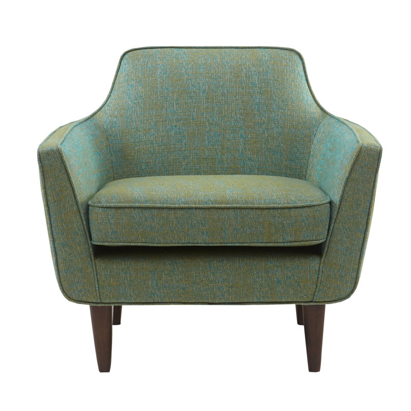 Chaise d'appoint Annastin Mid Century, Mélange de polyester bleu / vert