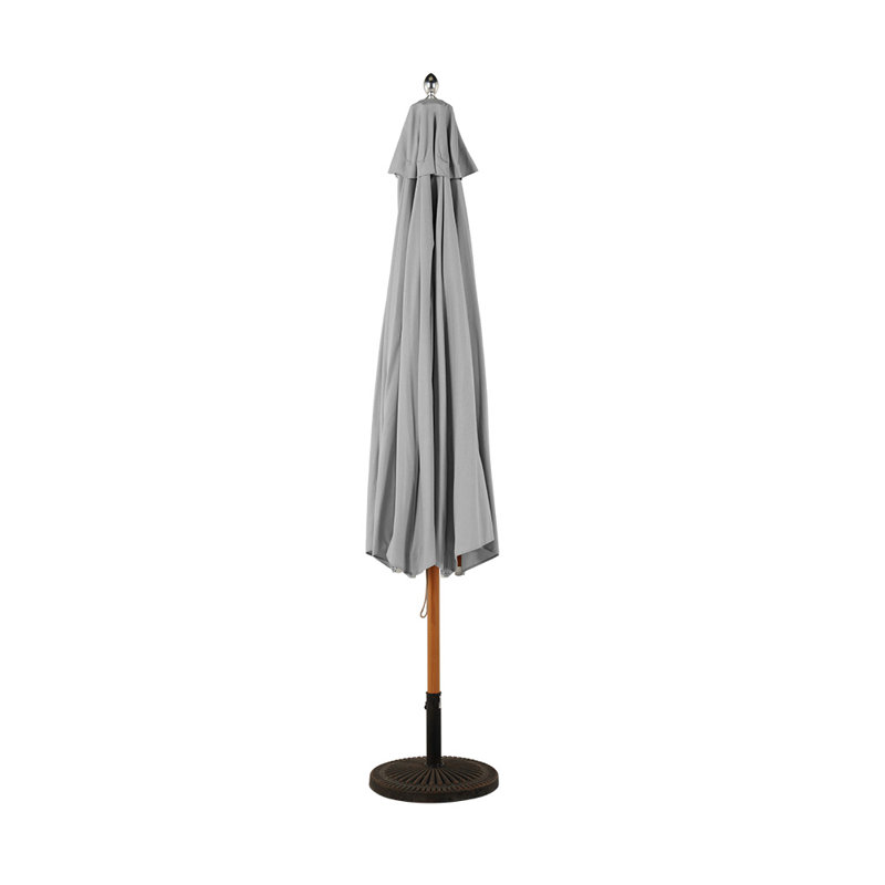 Parasol rond en aluminium 11,5 pi Sunbrella, Gris