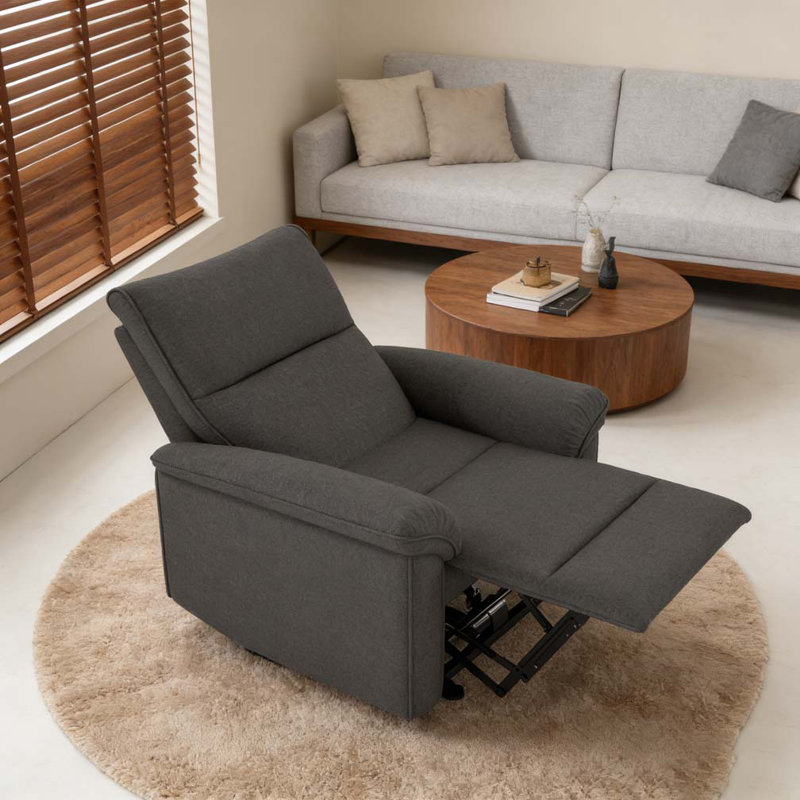 Fauteuil inclinable électrique Wall Wall, Snowflake Velvet Fabric, Gris foncé