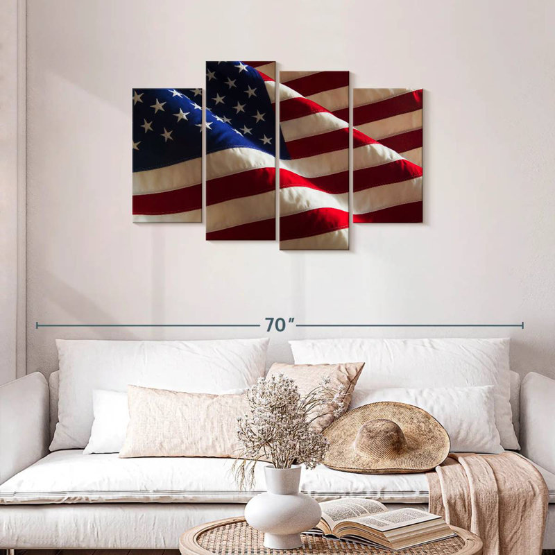 Borges Rippled American Flag, 27" H x 43" W