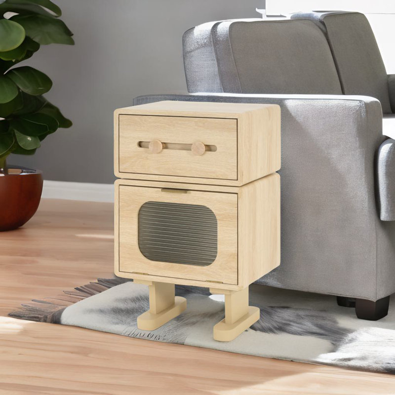 Table d'appoint rotative avec rangement pour robot