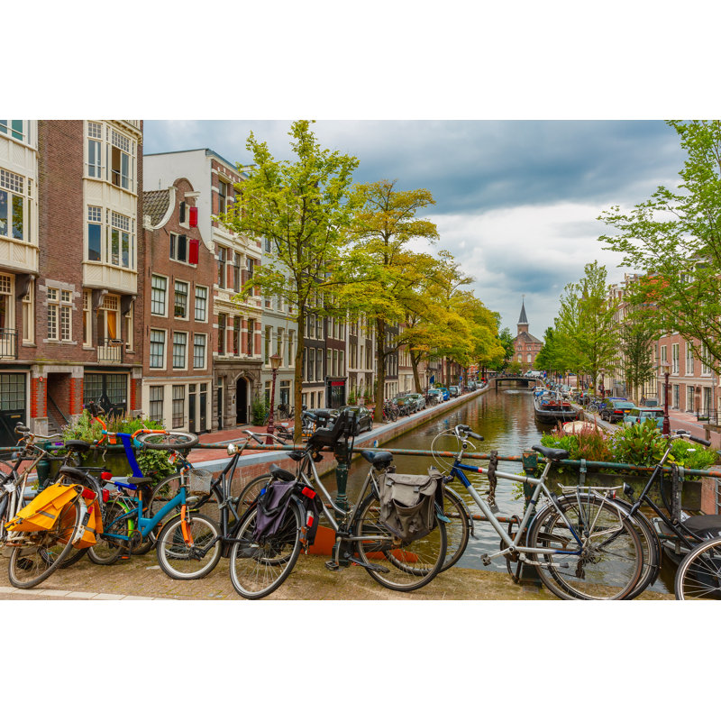 Amsterdam canal et pont, H 32 po x l 48 po
