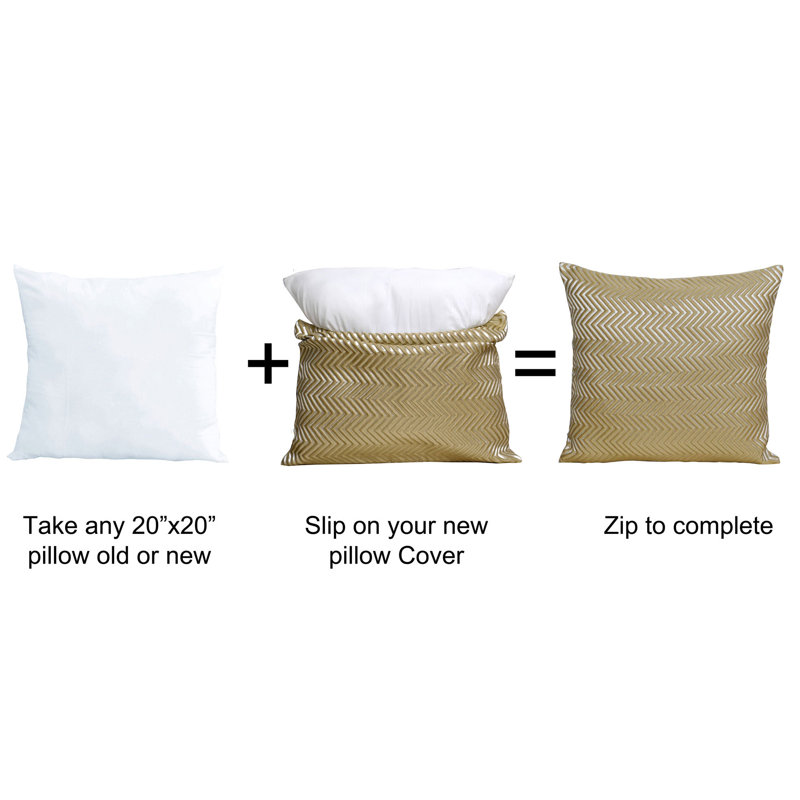 Coussin en jacquard à chevrons 20 po, Taupe