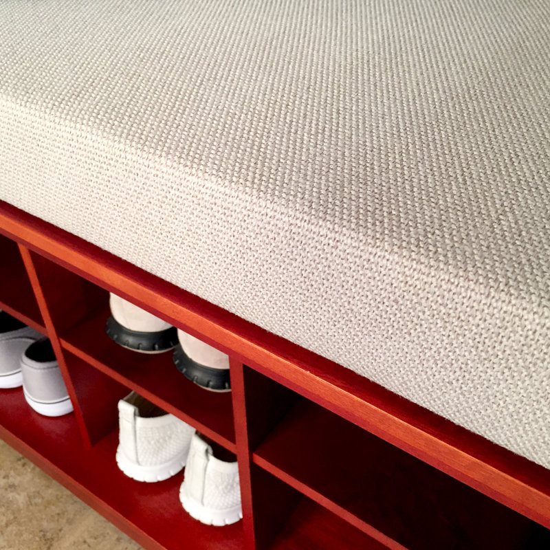 John Louis Home Solid Wood Shoe Storage Bench, Red Mahogany