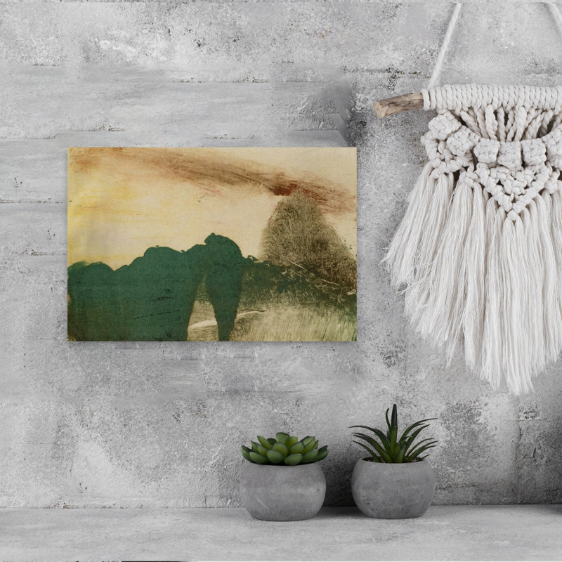 Forest In The Mountains, C.1890 Abstract Contemporary Horse Forest Landscape Wall Art Print - Print, 30.48cm H x 45.72cm W
