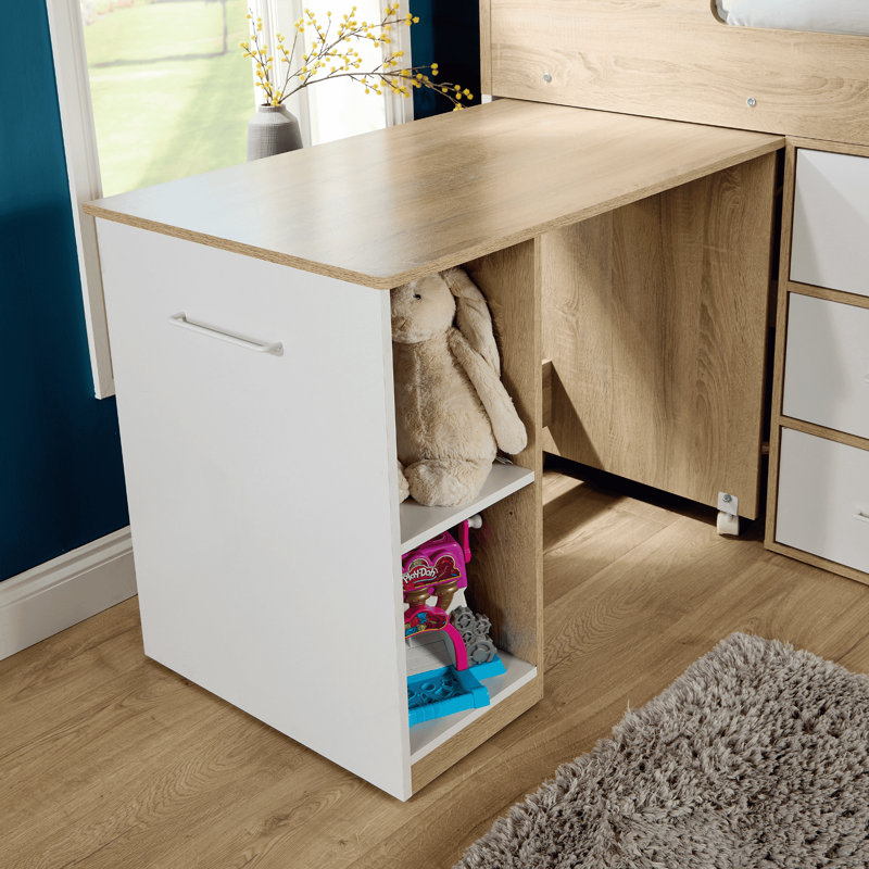 Single (3') Cabin Bed Bed Frame with Storage Included with Built-in Ladder Included with Desk Included
