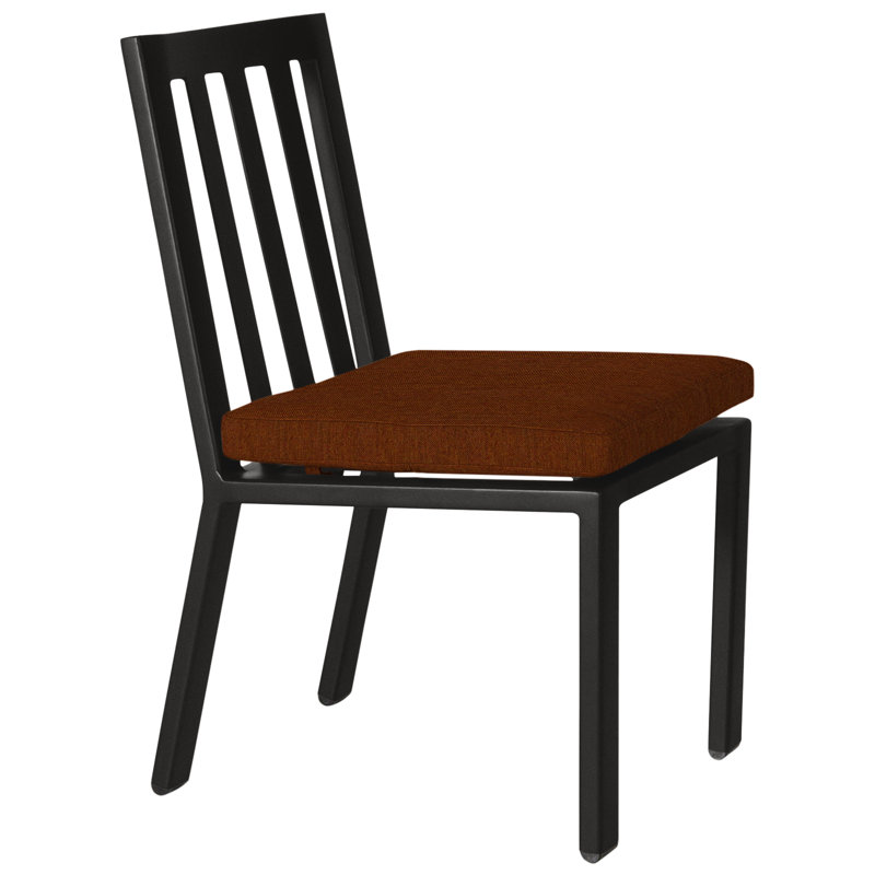 Aris Outdoor Dining Side Chair, Mainstreet Latte, Carbon Black