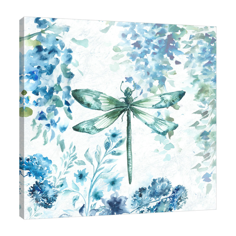 Wisteria And Dragonfly IV by Tre Sorelle Studios - Wrapped Canvas Painting, 30cm H x 30cm W