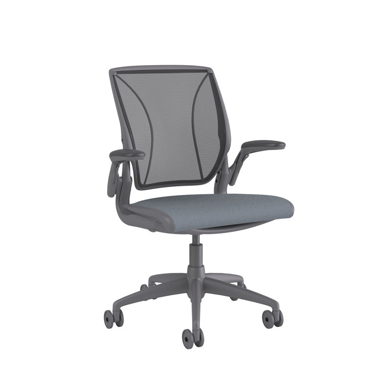 Mesh Task Chair, Pinstripe/White, Monofilament Stripe/Platinum, Gray