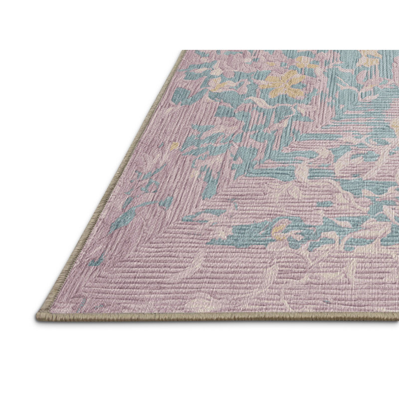 Machine Washable Beige Area Rug, Rectangle 8' x 12'