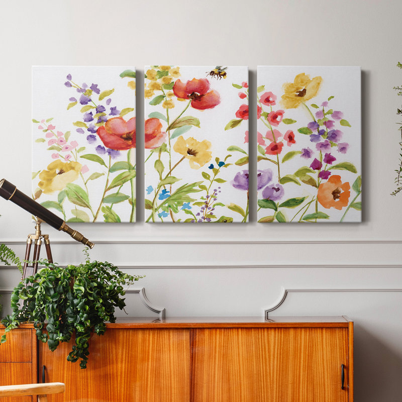 Grenouille de jardin - Toile tendue avec châssis de qualité supérieure - Prêt à être accroché, H 60 po x l 120 po x P 1 po