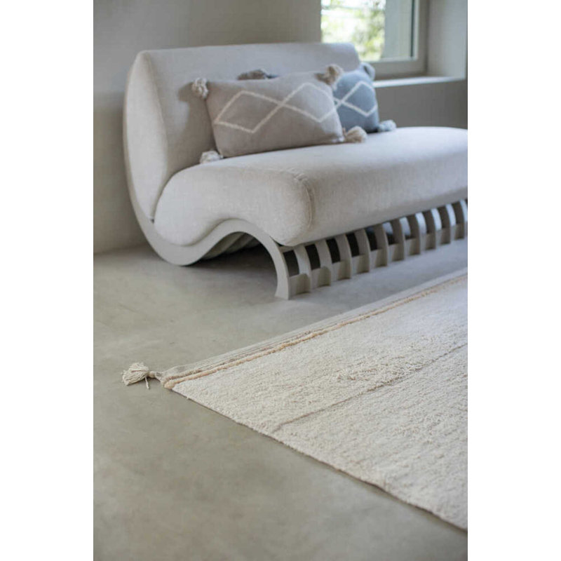 Washable Rug Bloom Natural, Rectangle 6'7" x 9'10", Beige