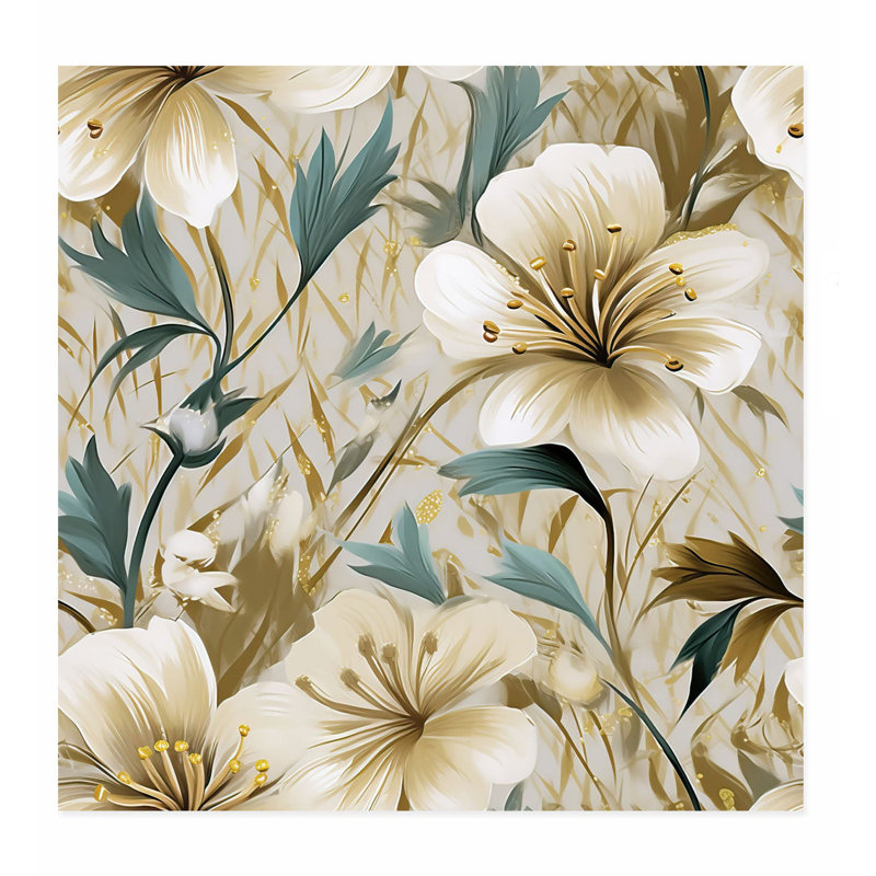 Impression florale moderne sans cadre, H 24 po x l 24 po