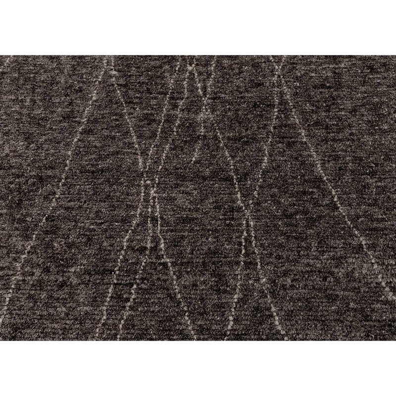 Wool Geometric Area Rug in Brown, Rectangle 6' x 9'