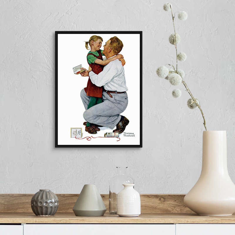 «Happy Birthday To Dad», art mural sur toile, Cadre flottant noir, H 18 po x l 14 po x P 1,75 po