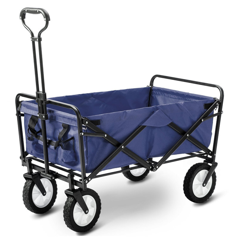 Lavender 25cm H x 80cm W x 44cm D 50kg Garden Portable Hand Truck Trolley, Blue