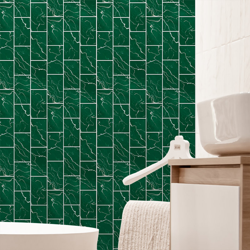Bremond Marble Metro Flat Tile 11.2 x 5.5 inches / 28.5 x 14 cm, Green
