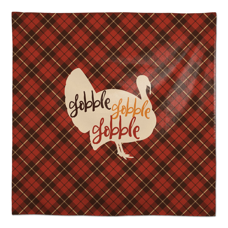Lebron Gobble Gobble Plaid Turkey Tablecloth, 58" L x 58" W