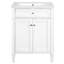 Meuble-lavabo 24 po, 2 portes, tiroir coulissant, glissières coulissantes et meuble-lavabo en céramique 24 po avec finition blanche, deux portes, solutions de rangement pour espaces