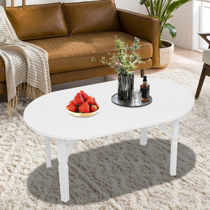Table basse pliante Tbale, Blanc, Blanc