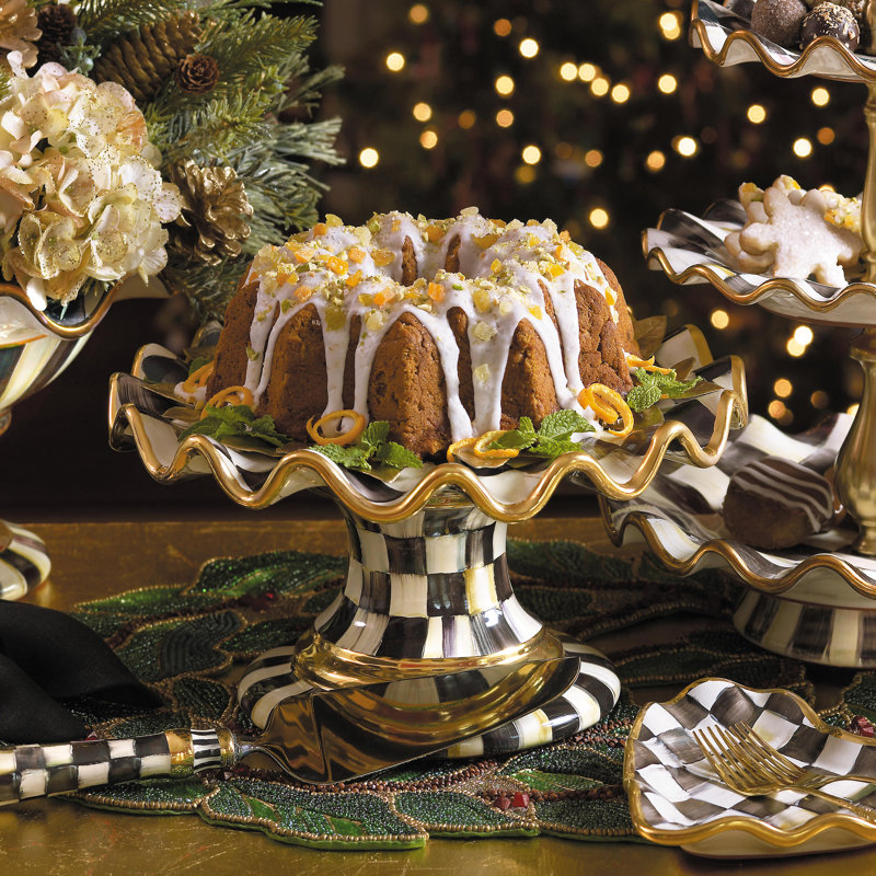 Courtly Check® Ceramic Fluted Cake Stand