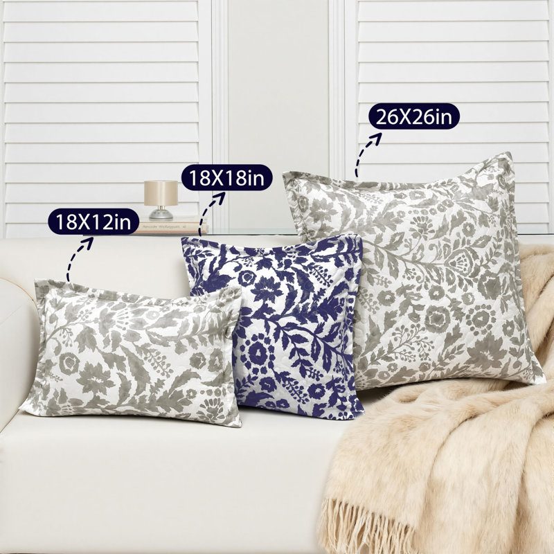Housse de coussin matelassée Julia, Gris