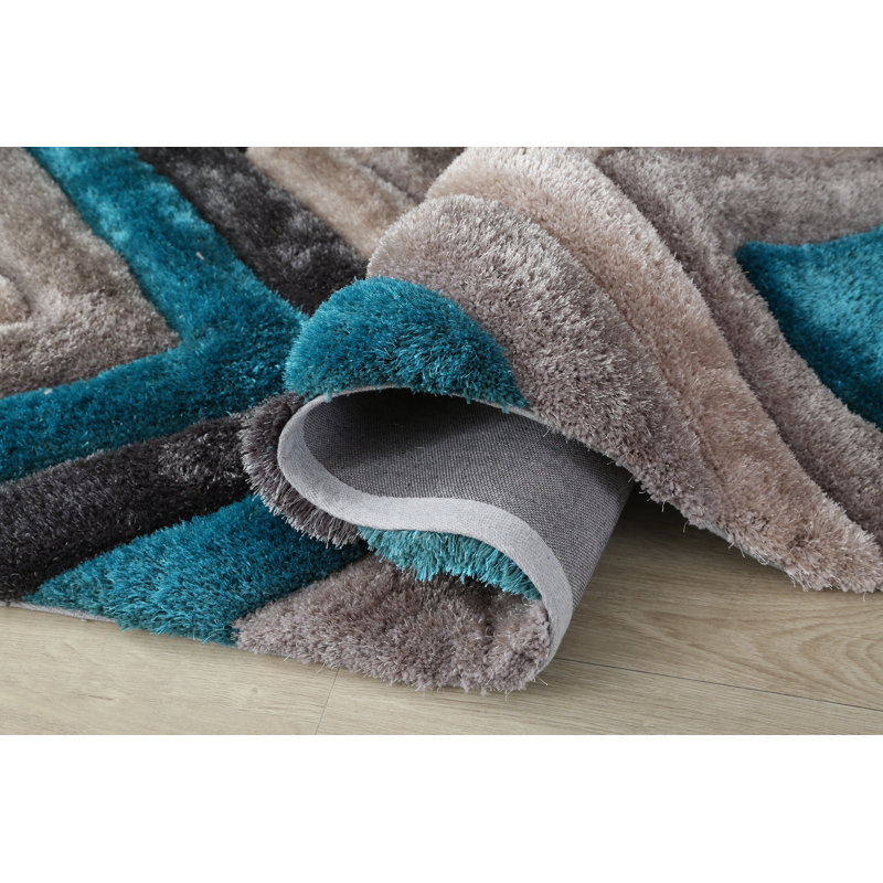 Tapis bleu sarcelle Garion, Tapis de couloir 7 pi 9 po