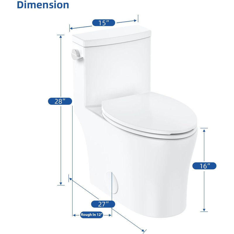 Toilettes murales 1,5 gallons GPF Belleze