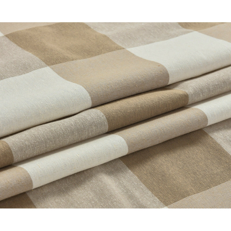 Estiven Cotton Blend Curtain Pair, Linen