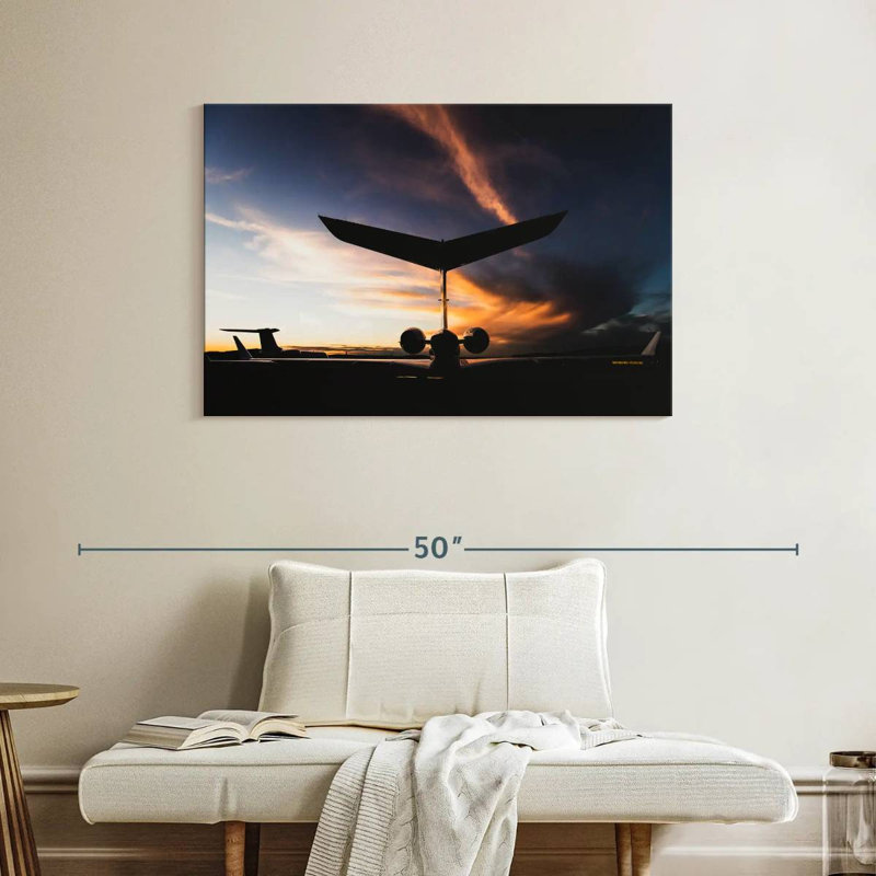 Mehar Private Jet Silhouette, 26" H x 39" W
