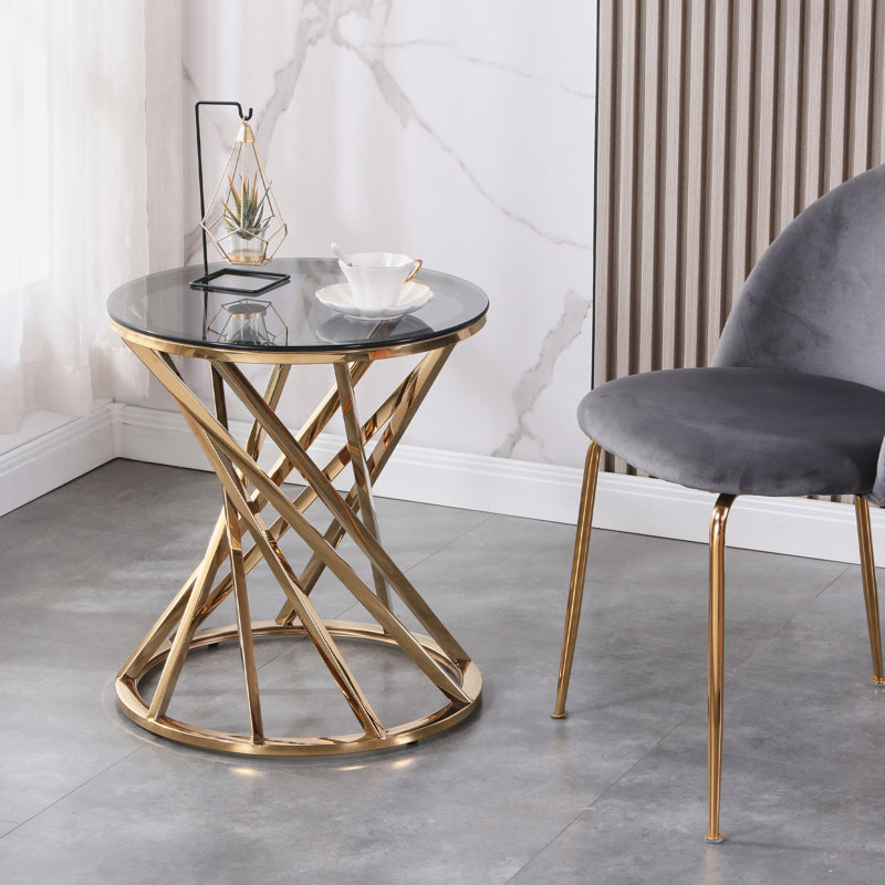 Table d'appoint ronde 19,5 "Modern, Doré