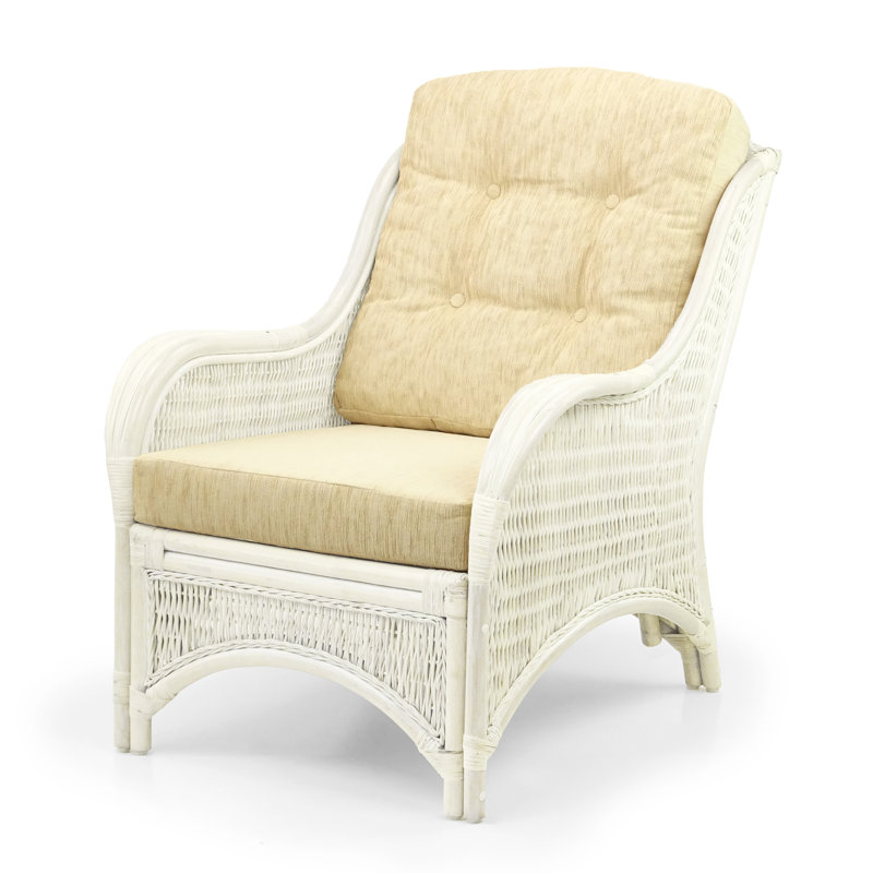 Boba Upholstered Armchair, White, Cream Polypropylene/Olefin